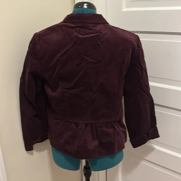 Plum peplum, Corduroy jacket by Talbots size 16 Petite - Picture 2 of 3